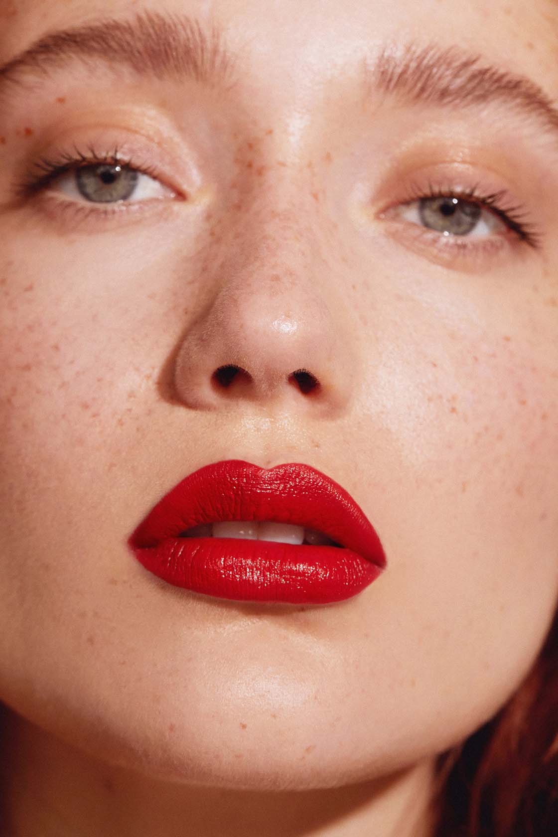 Close-up image of model wearing Aleph Beauty Make-up